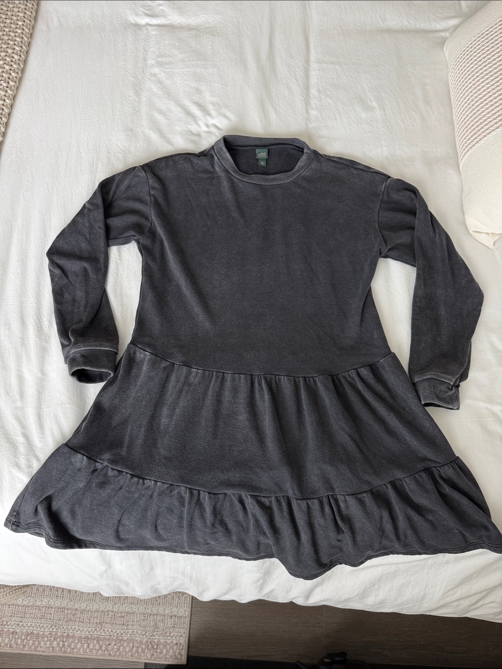 wild fable Dark Gray Long Sleeve Tiered Dress